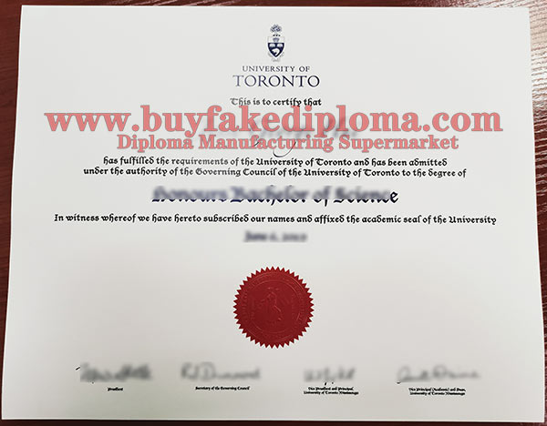 University of Toronto fake Degree Sample