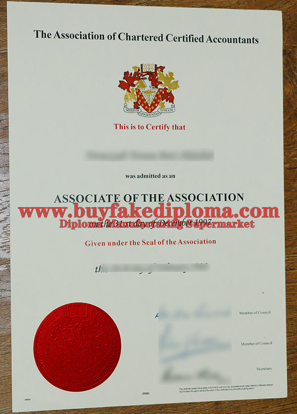 Fake associate ACCA certificate