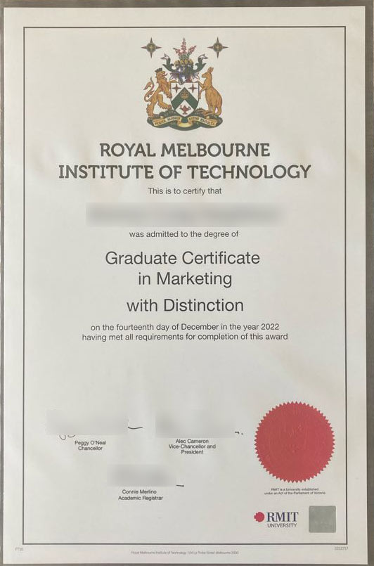 RMIT Marketing Diploma 2022