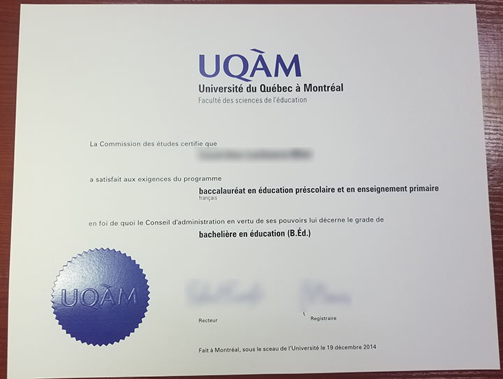 2014 UQAM Bachelor degree