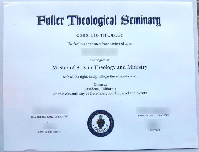 Fuller Master of Arts in Theological Seminary