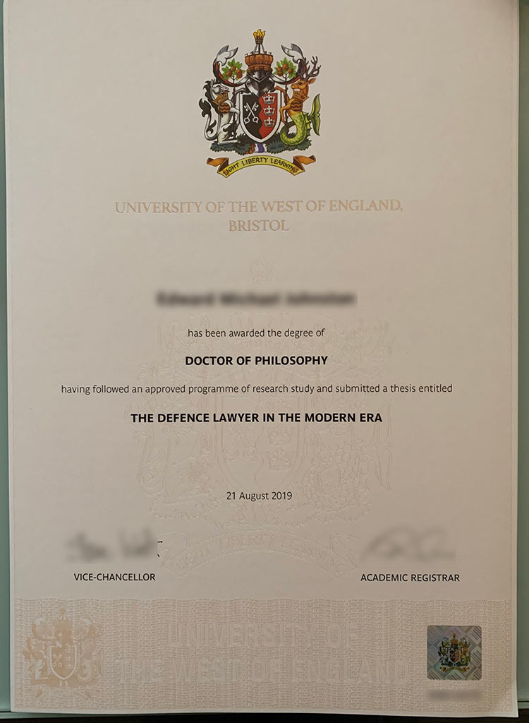 2019 Doctor of Philosophy from UWE