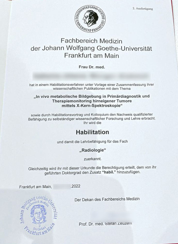 Medical Oncology,University of Frankfurt 2022