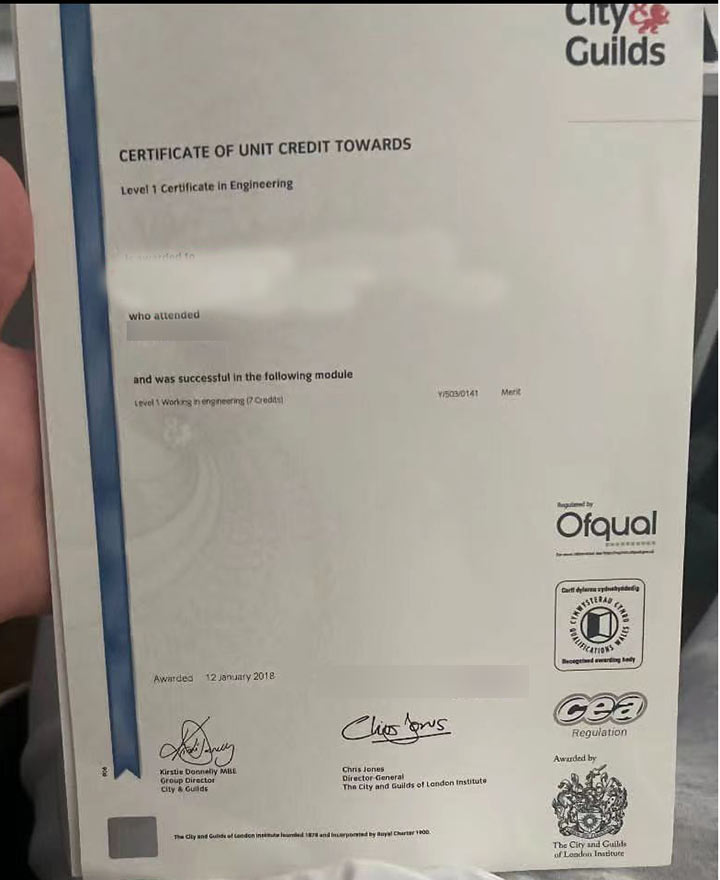 2018 City and Guilds Engineering Level 1 Certificate