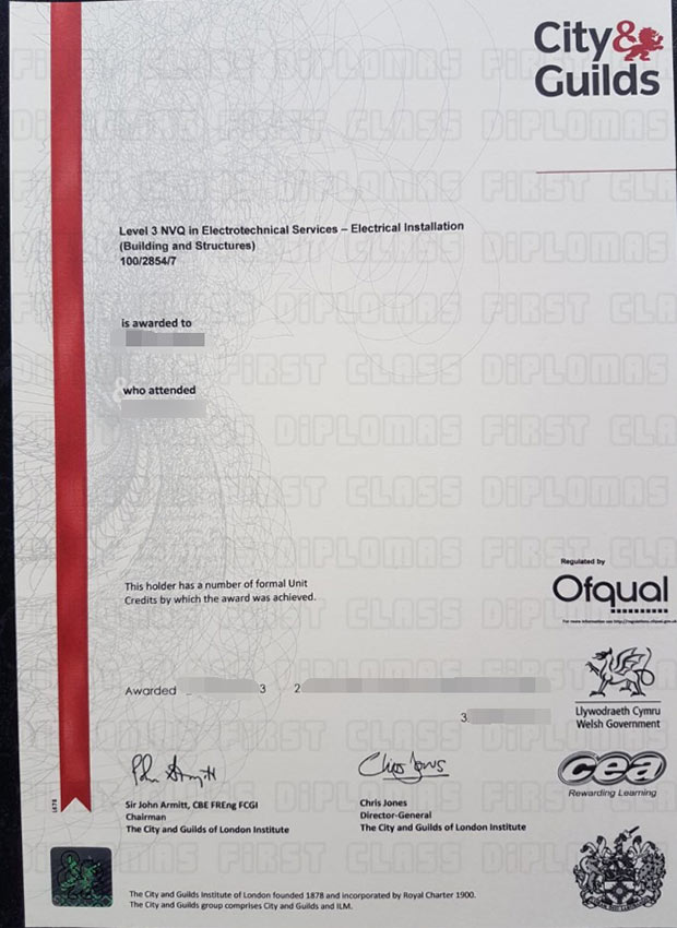 2013 City and Guilds Electrical Equipment installation Level 3 certificate