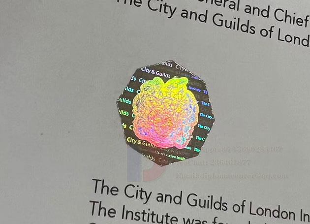 City and Guilds certificate hologram