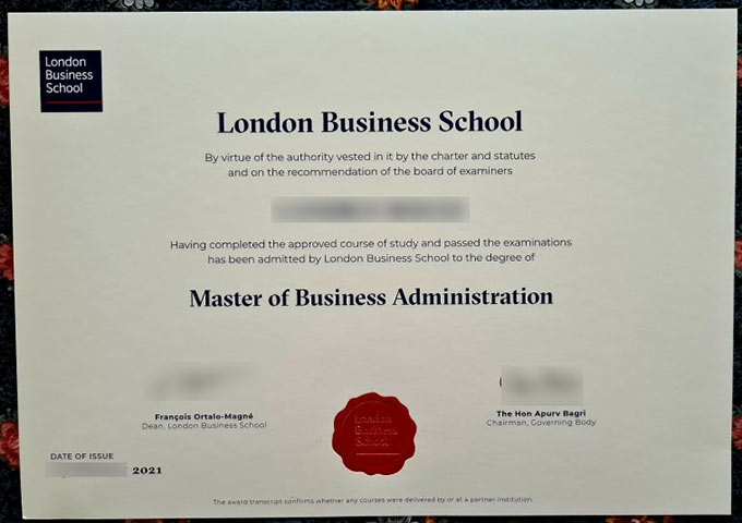 2021 Master of Business Administration, London Business School