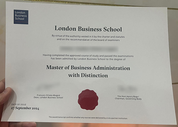 Master of Business Administration,London Business School,2024