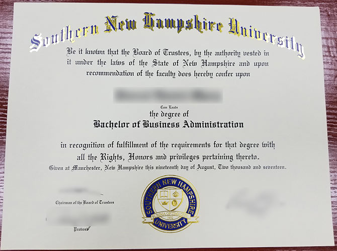 Bachelor of Business Administration from SNHU in 2017