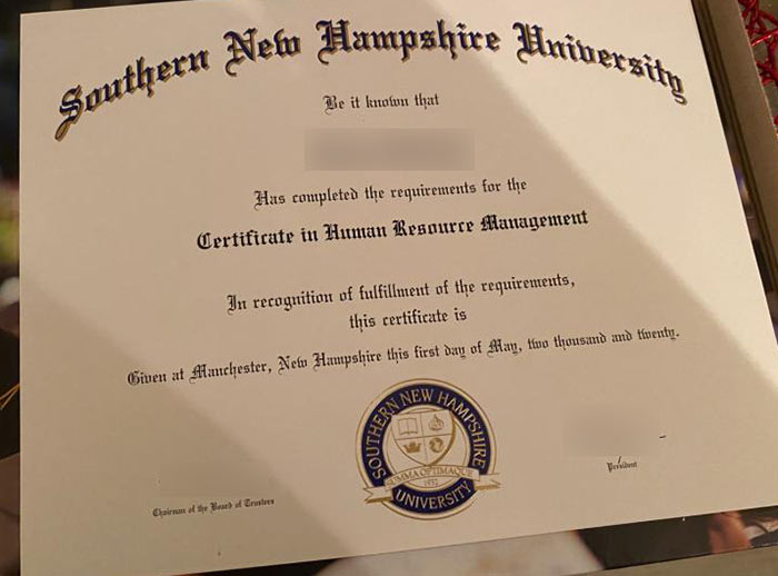 2020 SNHU Human Resource Management Certificate