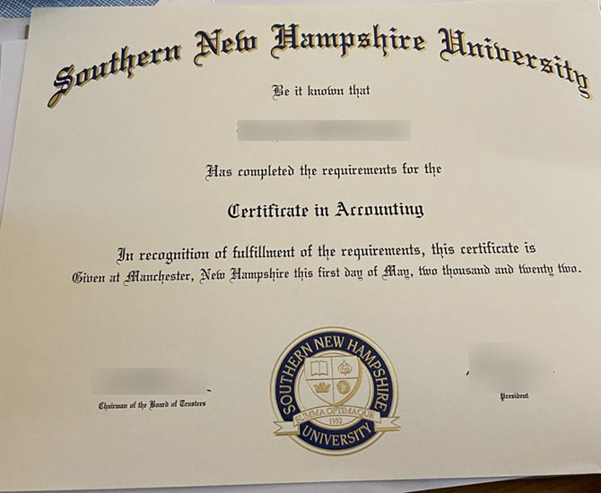 SNHU Accounting Certificate 2020