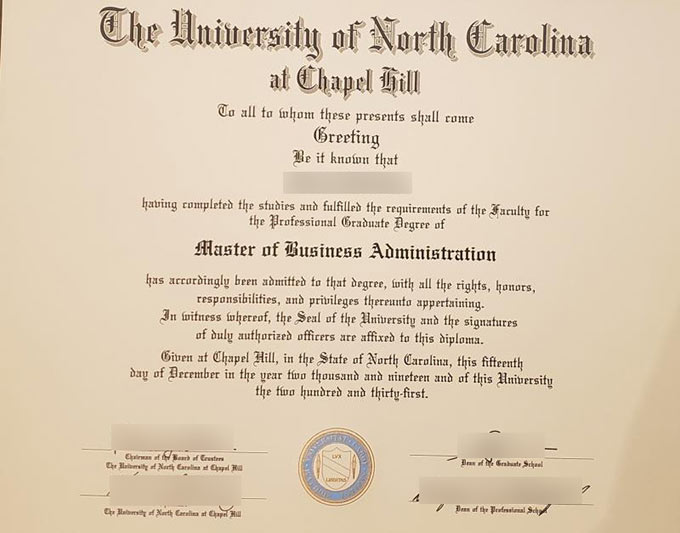 Master of Business Administration,UNC-Chapel Hill