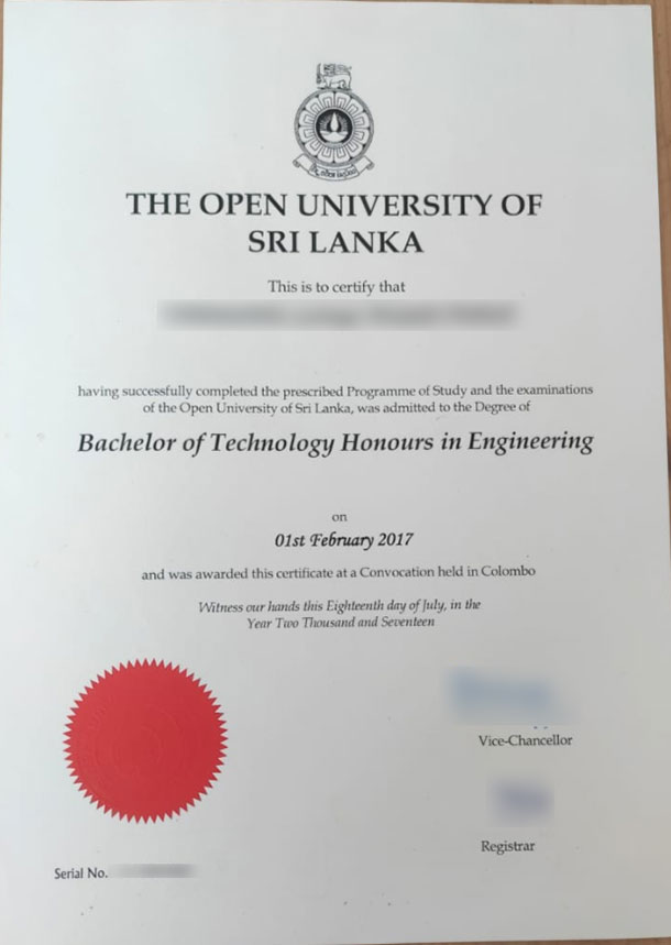 2017 Bachelor of Engineering Technology with Honours from SLIIT