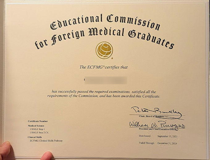 2023-2024 ECFMG Certificate