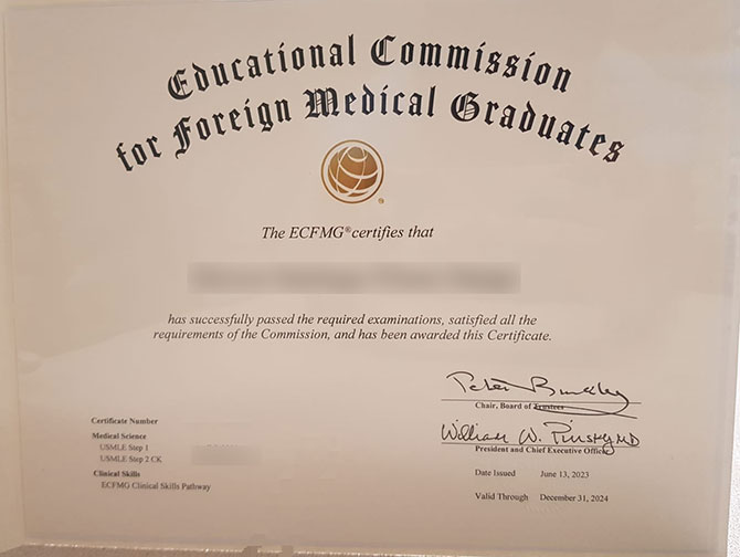 2023-2024 ECFMG Certificates