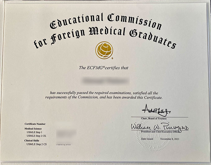 2021 ECFMG Certificate