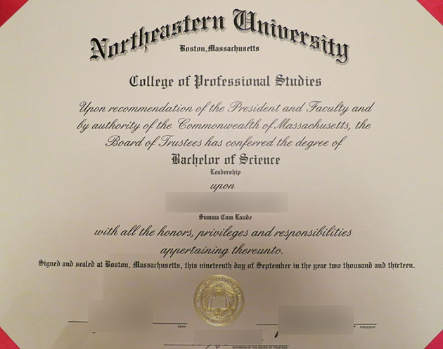 2013 Bachelor of Arts degree from Northeastern University