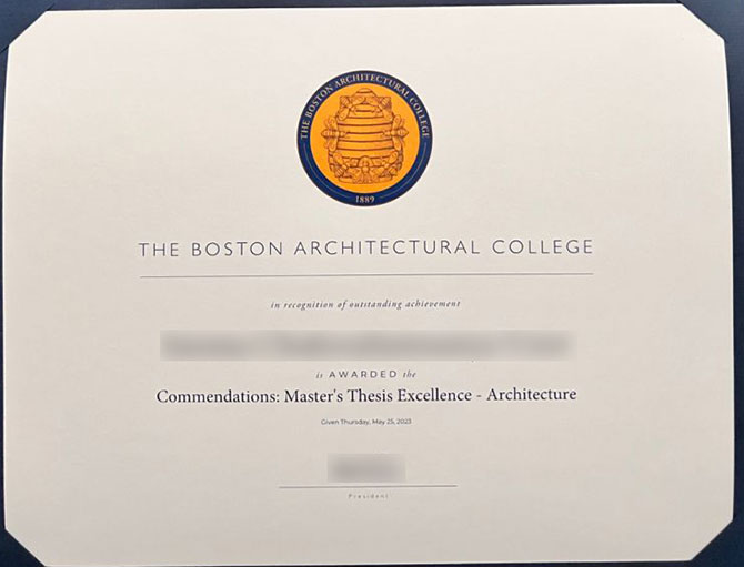 2023 Diploma from Boston Architectural College