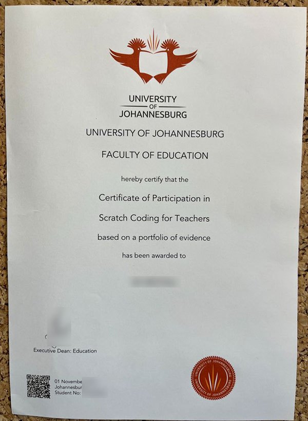 2022 University of Johannesburg Teacher Programming Certificate