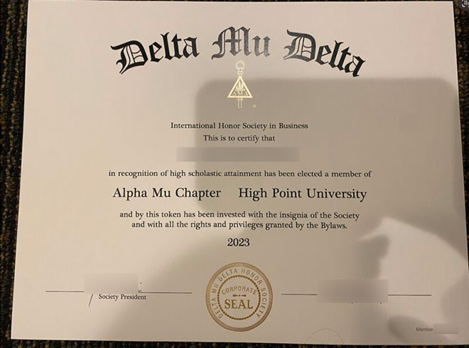 2023 Delta Mu Delta certificates