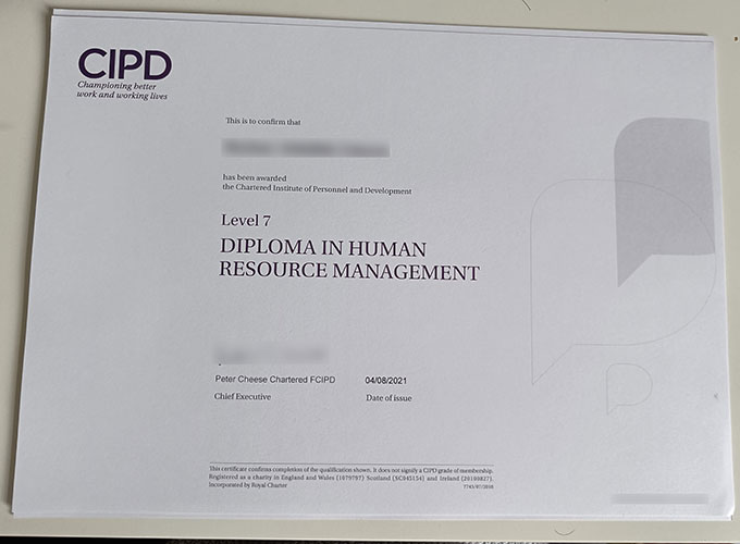 2021 CIPD Level 7 Human Resource Management Certificate