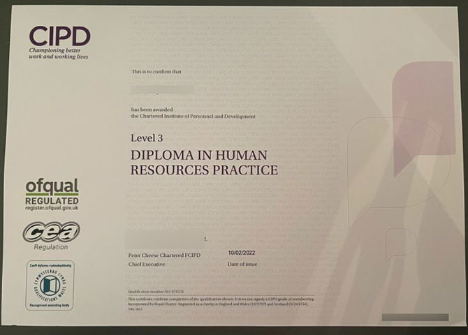 Diploma in Human Resource Practice at CIPD3 level 2022