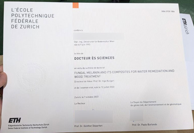 2022 ETH Zurich PhD in Science