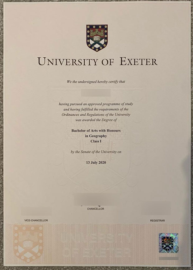 Bachelor of Arts with Honours, University of Exeter,2020