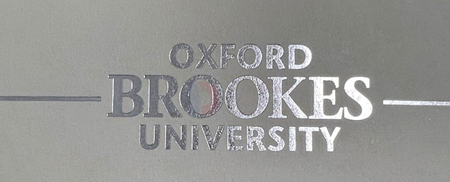 Oxford Brookes University certificates hologram