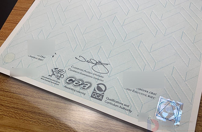 WJEC certificate hologram