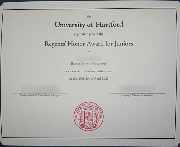 2023 Certificate from the University of Hartford