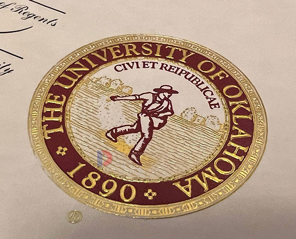 University of Oklahoma diploma embossed seal