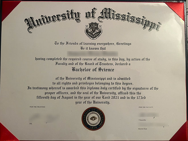 Bachelor of Science,University of Mississippi,2021