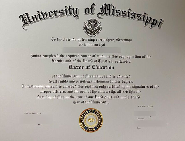 2021 Doctoral Degree in Education from the University of Mississippi