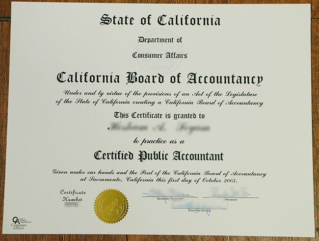 2005 CPA Certificate