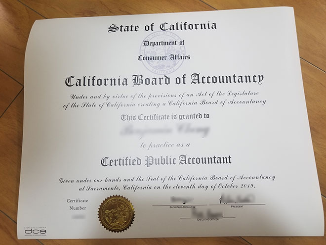 2019 CPA Certificate