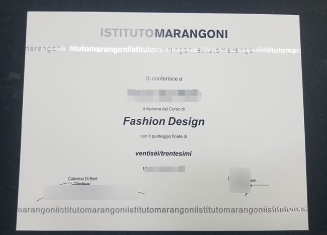 2021 Istituto Marangoni Certificate