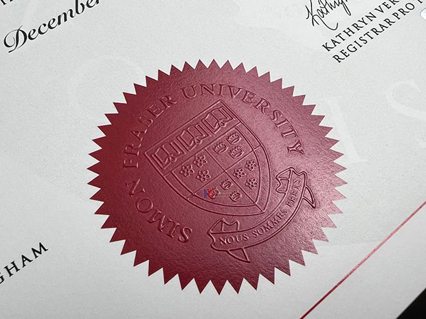 Simon Fraser University embossed seal