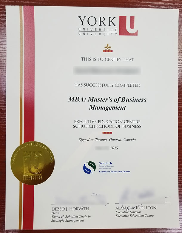 2019 Master of Business Administration from the Schulich School of Business