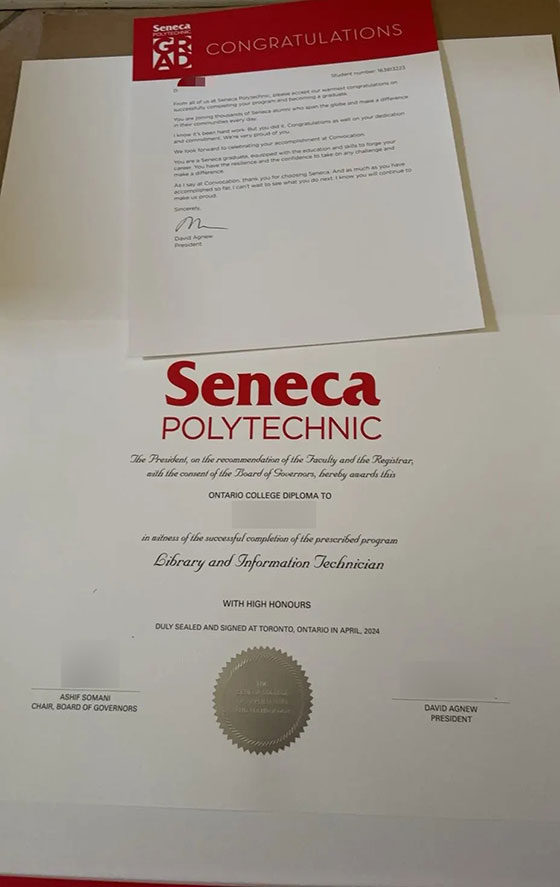 Library and Information Technician, Seneca College 2024