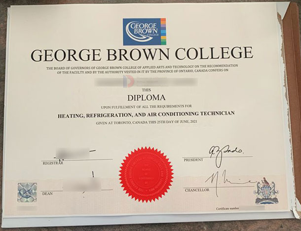 George Brown College 2021 Diploma in Air Conditioning, Refrigeration and Heating Technology