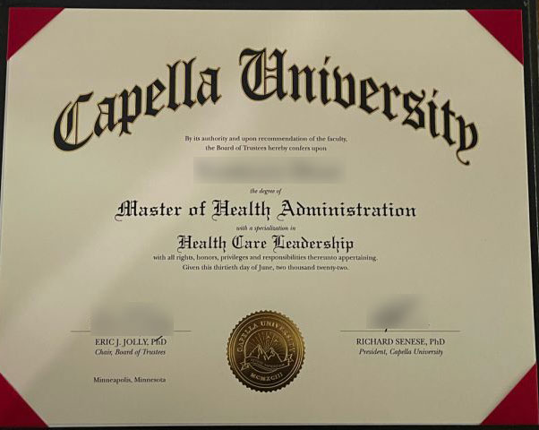 2022 Assistant in Health Administration, Capella University