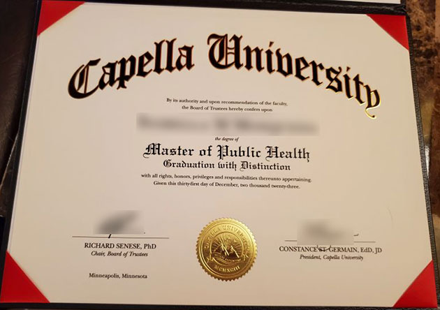 Sample of Capella University Certificate 2023