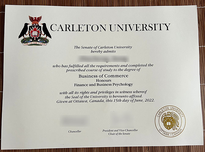 2022 Carleton University Business Honours Finance and Business Psychology Sample