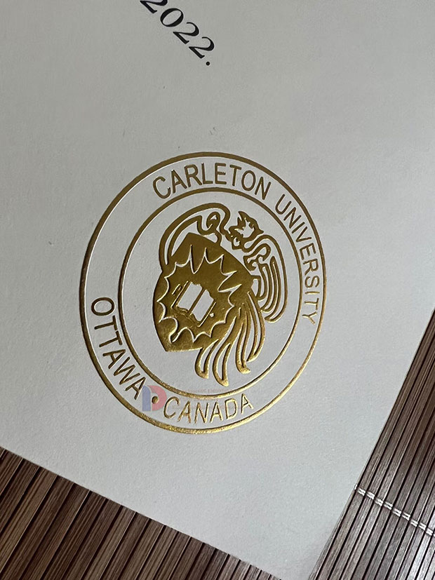 Carleton University Certificate embossed seal