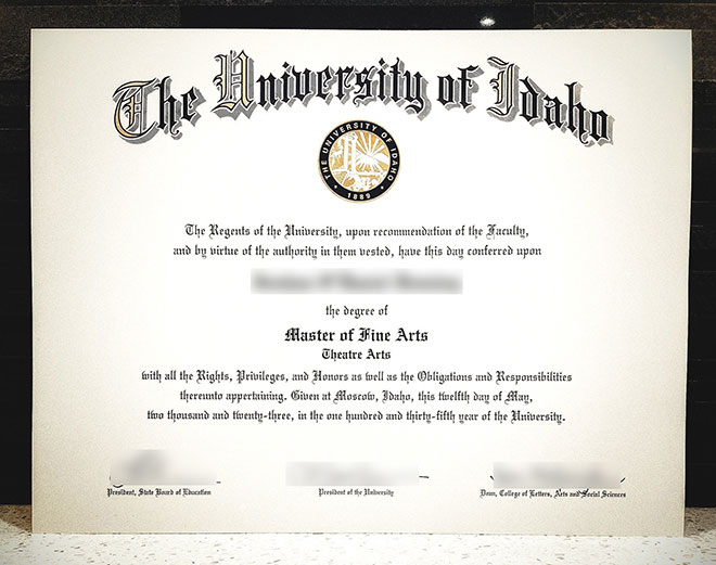 University of Idaho Master of Arts Sample