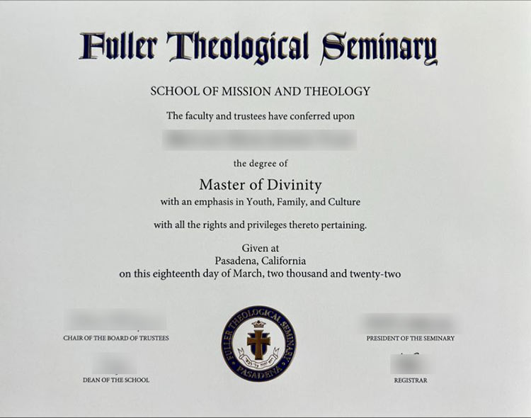 2022 Fuller Master of Divinity in Theological Seminary