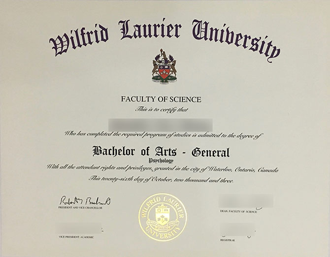 Bachelor of Arts in Psychology from Wilfrid Laurier University