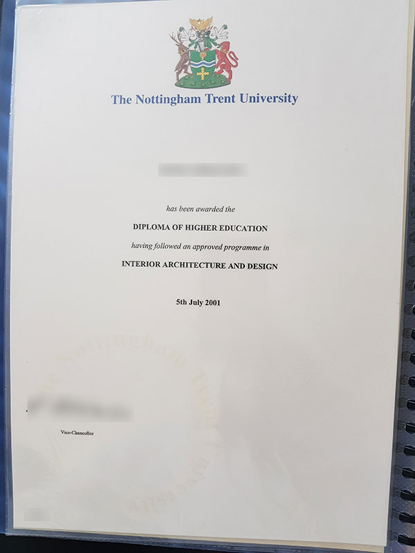 2001 Nottingham Trent University Diploma in Interior Architecture and Design sample