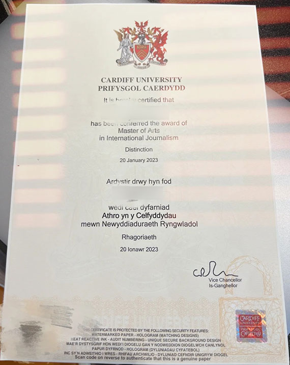 Cardiff Metropolitan University Master of Arts Degree Sample 2023